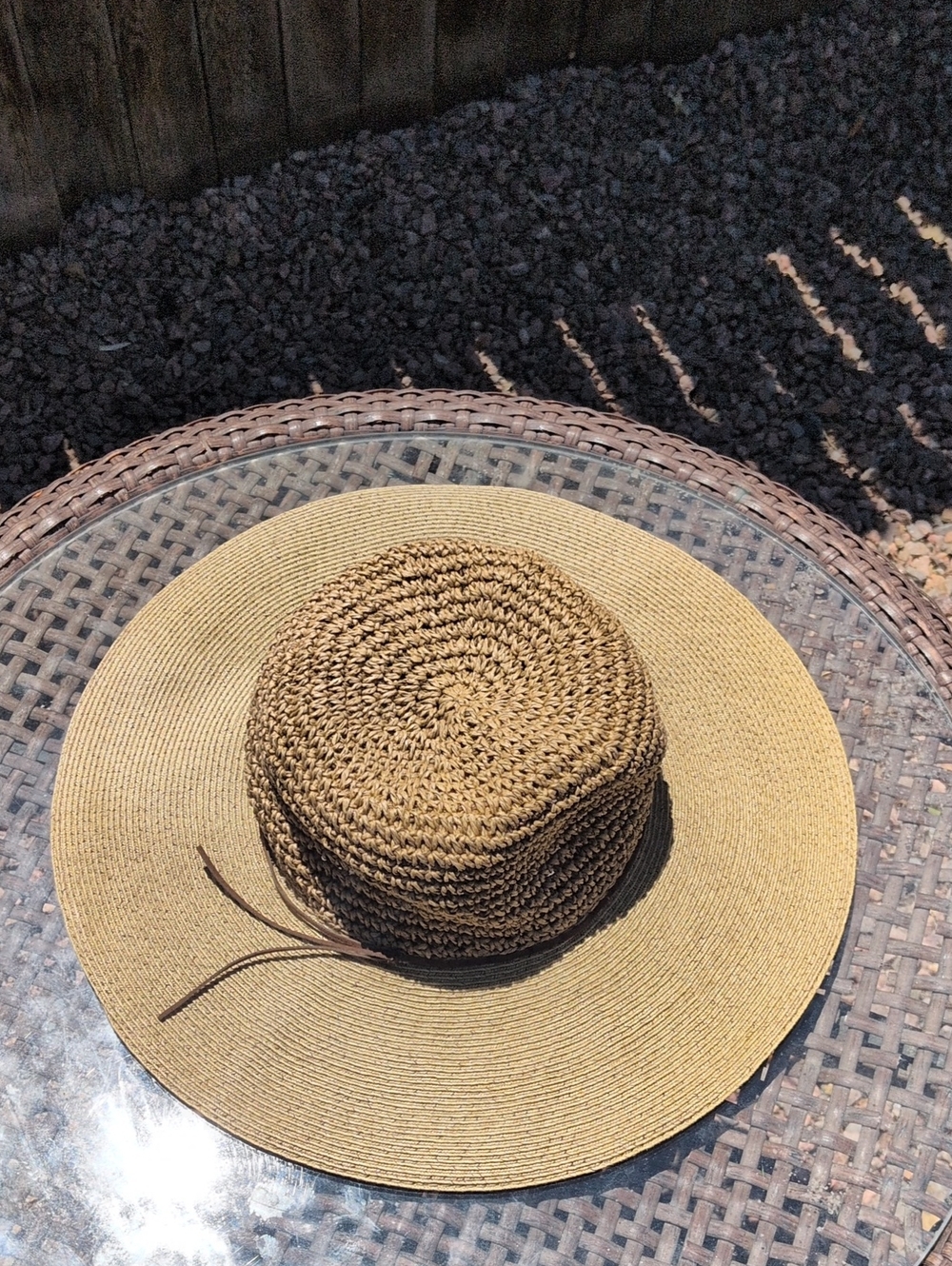 Straw Wide-Brim Sun Hat - Brown